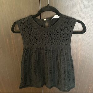 Zara Black Lace Knit Blouse